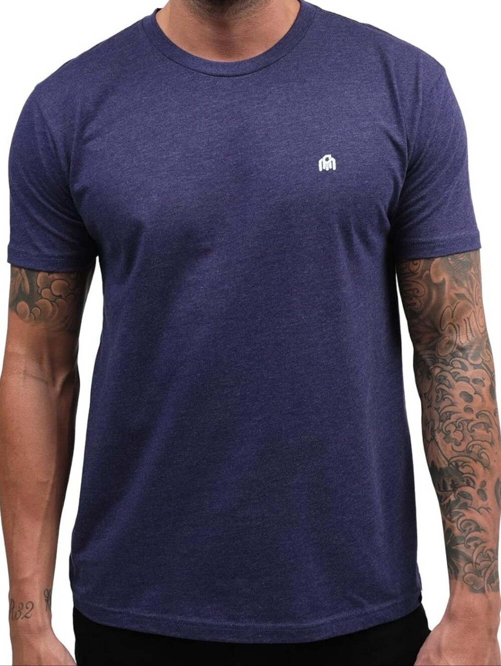 INTO THE AM Men's Fitted Crew Neck T-Shirt Heather Purple Size Large